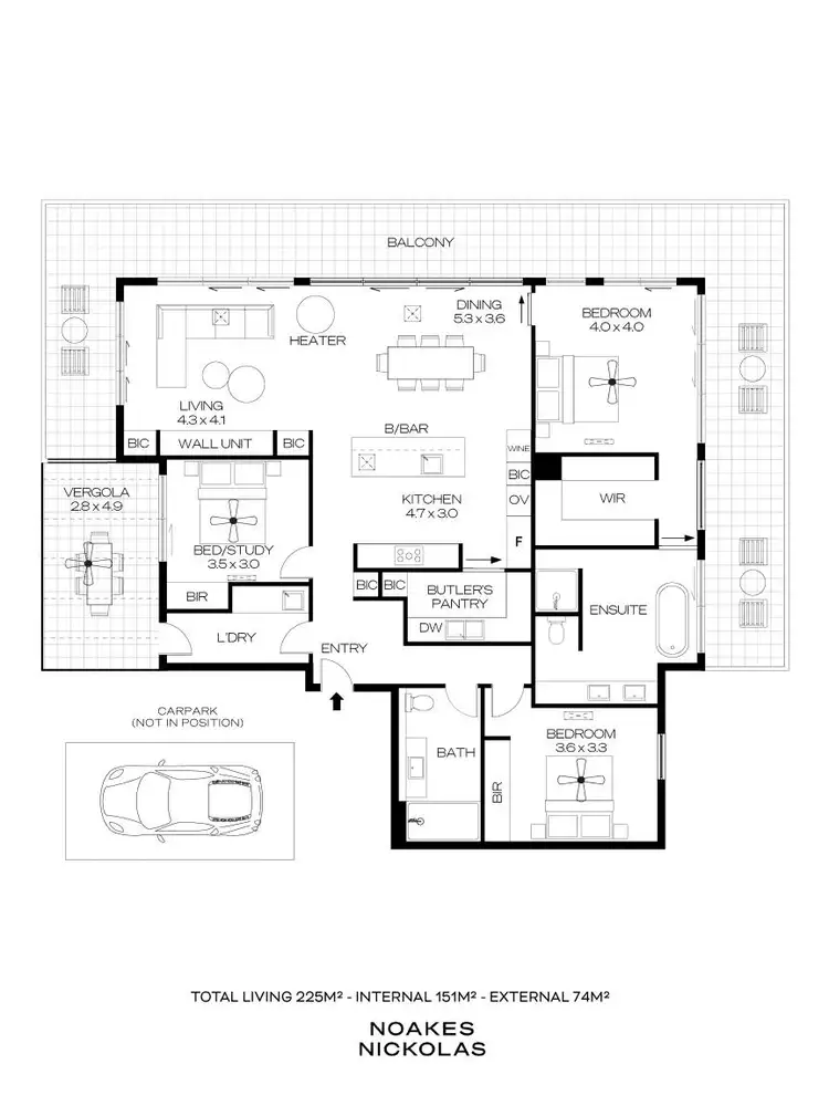 Floorplan of Homely apartment listing, 701/69 Melbourne Street, North Adelaide SA 5006