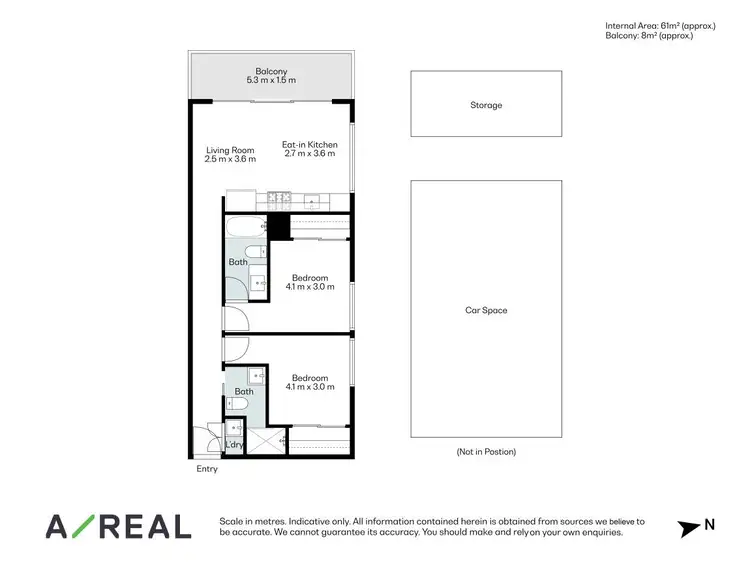 Floorplan of Homely apartment listing, 105/6 Kokaribb Road, Carnegie VIC 3163
