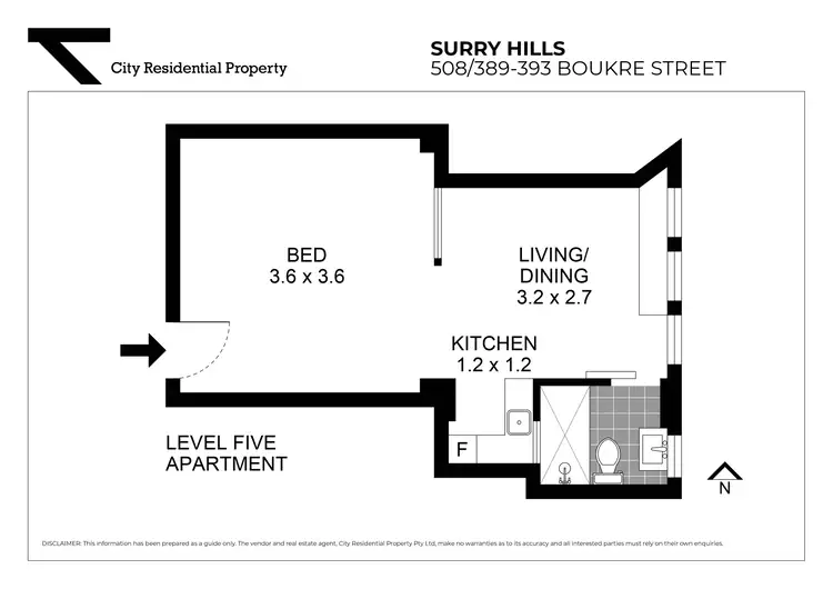 Floorplan of Homely apartment listing, 508/389-393 Bourke Street, Surry Hills NSW 2010