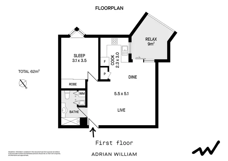 Floorplan of Homely apartment listing, 18/3-13 Erskineville Road, Newtown NSW 2042