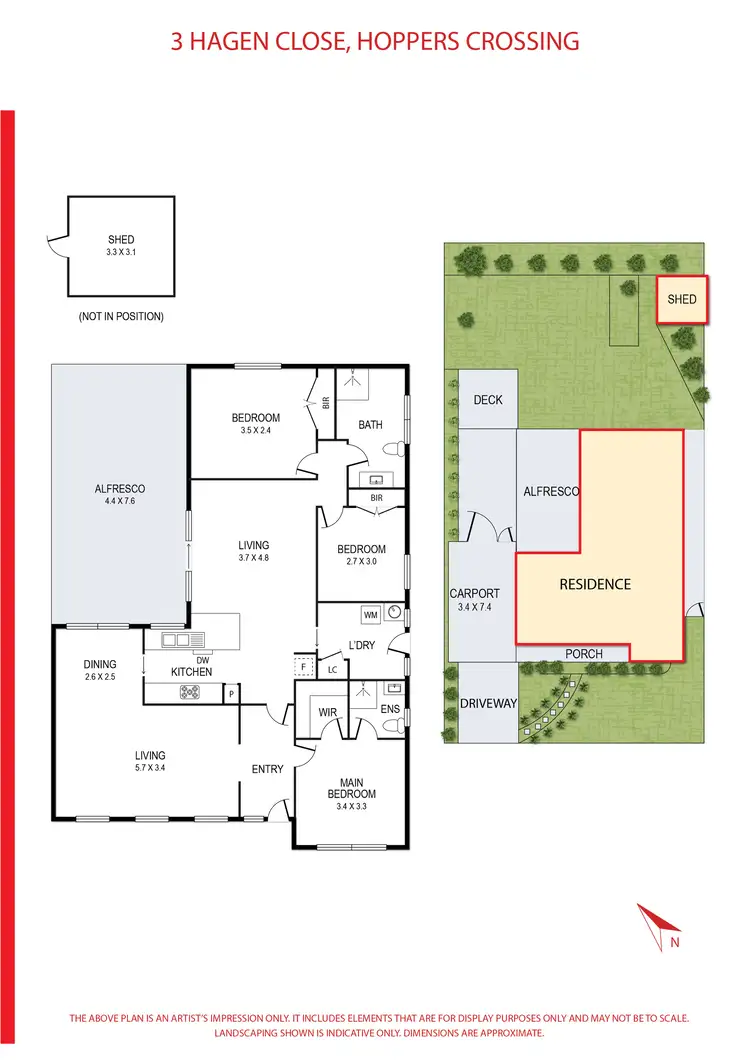Floorplan of Homely house listing, 3 Hagen Close, Hoppers Crossing VIC 3029