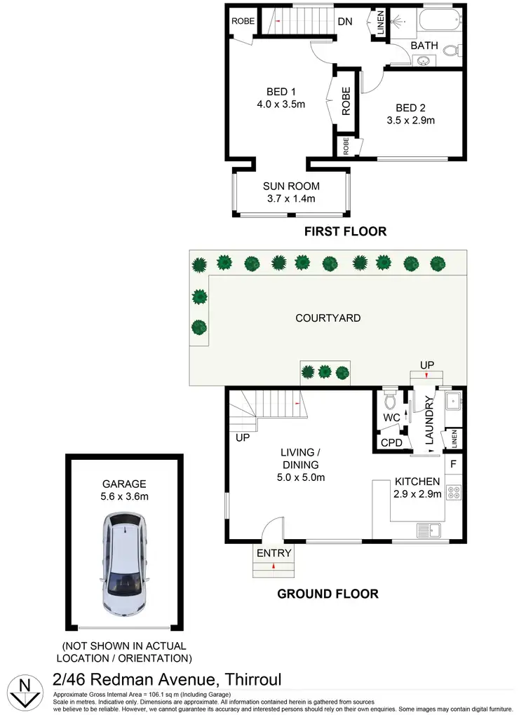 Floorplan of Homely townhouse listing, 2/46 Redman Avenue, Thirroul NSW 2515