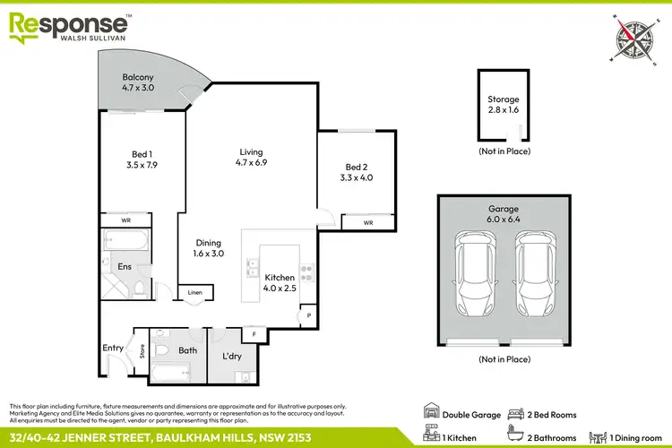 Floorplan of Homely apartment listing, 39/40-42 Jenner Street, Baulkham Hills NSW 2153