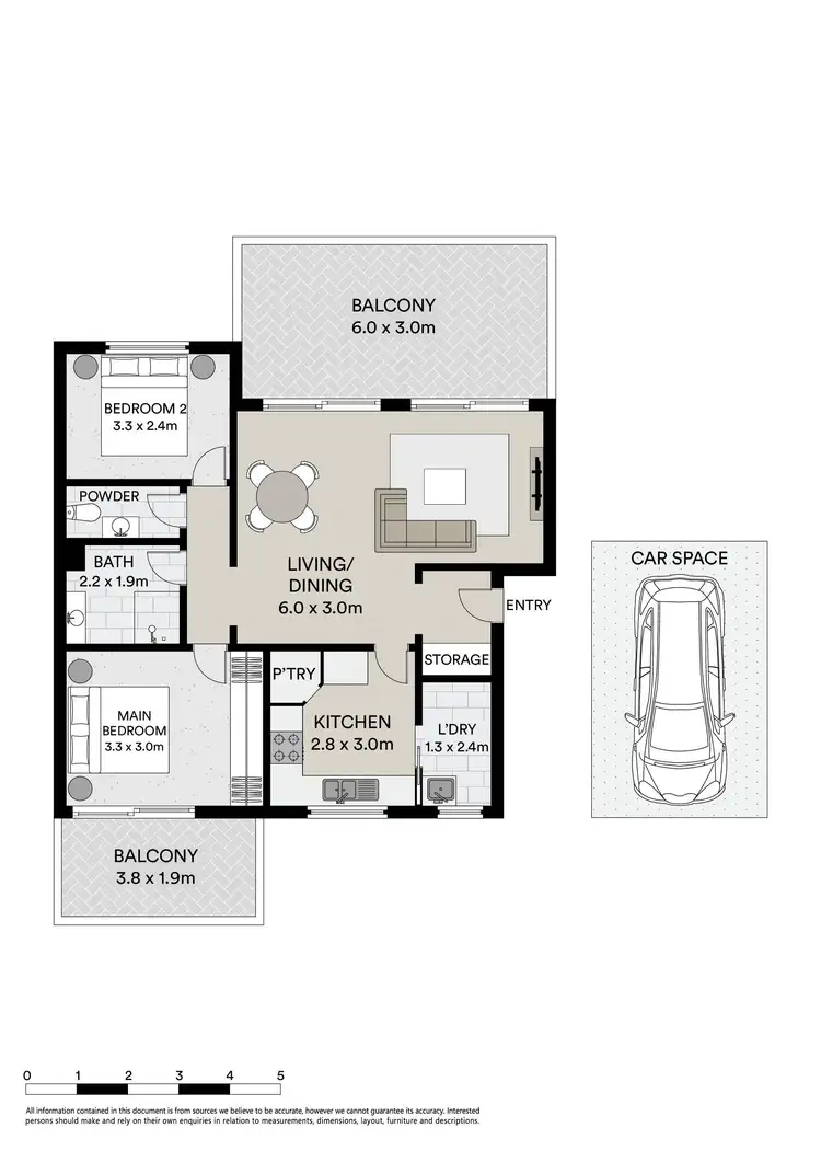 Floorplan of Homely unit listing, 2/95 Ocean Parade, Coffs Harbour NSW 2450