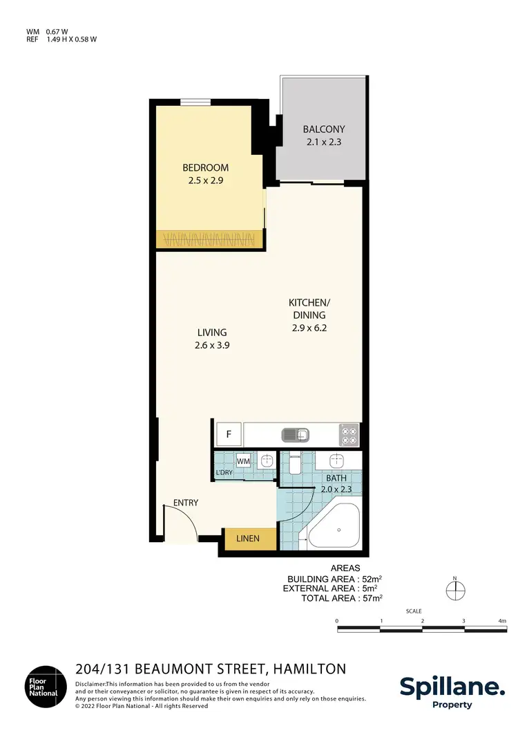 Floorplan of Homely unit listing, 204/131 Beaumont Street, Hamilton NSW 2303