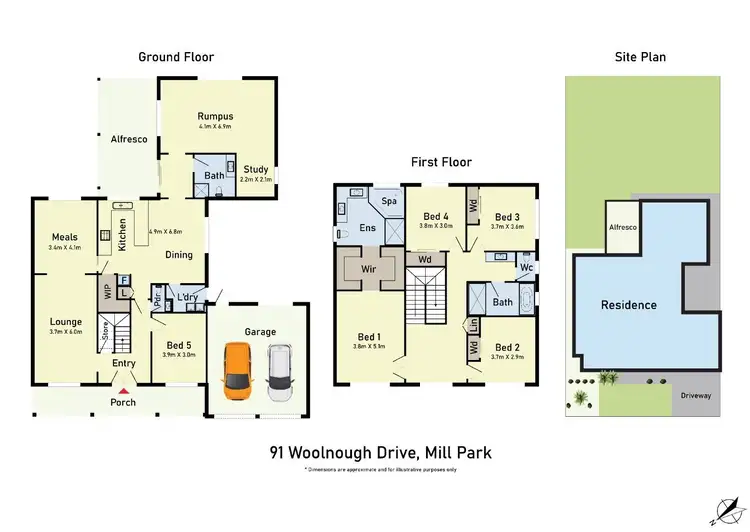 Floorplan of Homely house listing, 91 Woolnough Drive, Mill Park VIC 3082