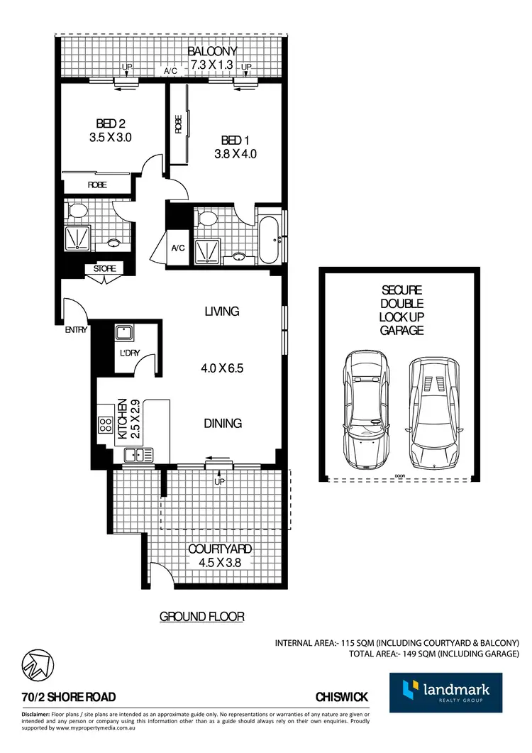 Floorplan of Homely apartment listing, 70/2 Shore Road, Chiswick NSW 2046