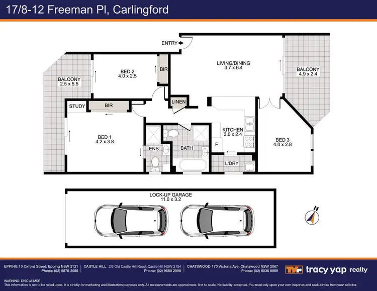 Floorplan of Homely unit listing, 17/8-12 Freeman Place, Carlingford NSW 2118