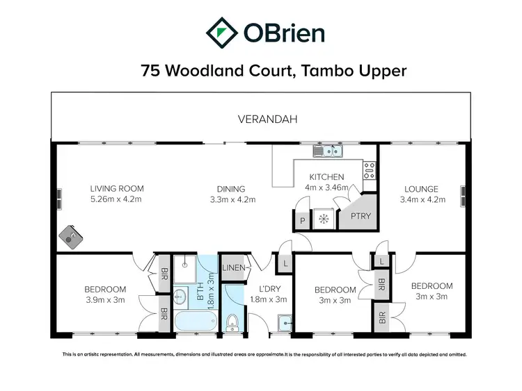 Floorplan of Homely house listing, 75 Woodland Court, Tambo Upper VIC 3885