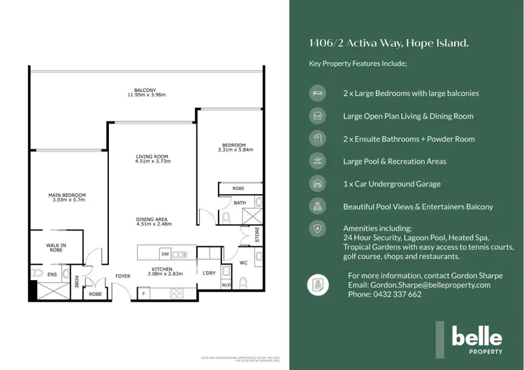 Floorplan of Homely apartment listing, 1406/2 Activa Way, Hope Island QLD 4212