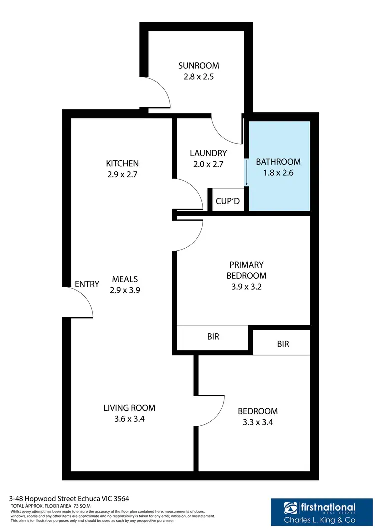 Floorplan of Homely unit listing, 3/48 Hopwood Street, Echuca VIC 3564