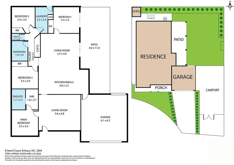 Floorplan of Homely house listing, 8 Yeovil Court, Echuca VIC 3564
