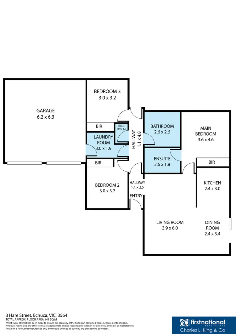 Floorplan of Homely unit listing, 3/83 Hare Street, Echuca VIC 3564