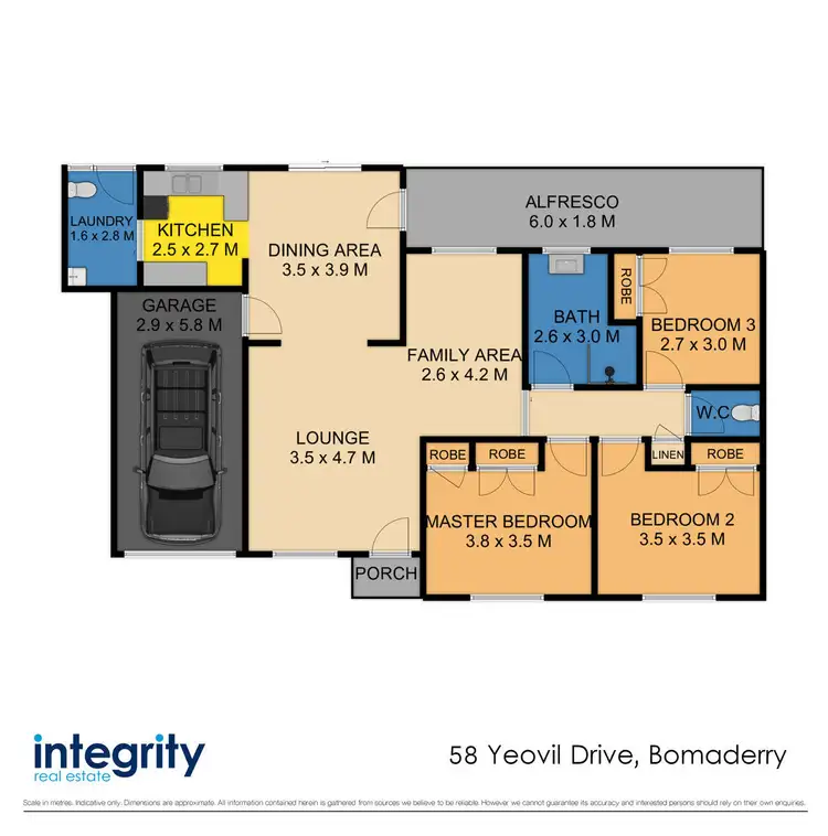 Floorplan of Homely semi-detached listing, 58 Yeovil Drive, Bomaderry NSW 2541