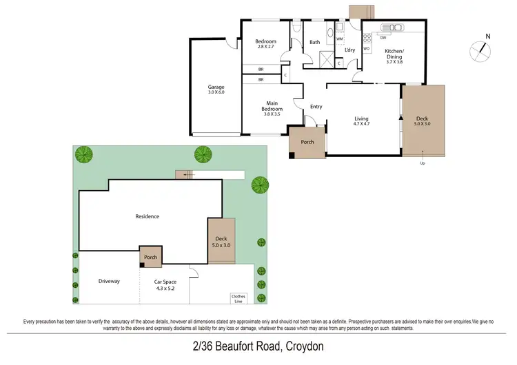 Floorplan of Homely unit listing, 2/36 Beaufort Road, Croydon VIC 3136