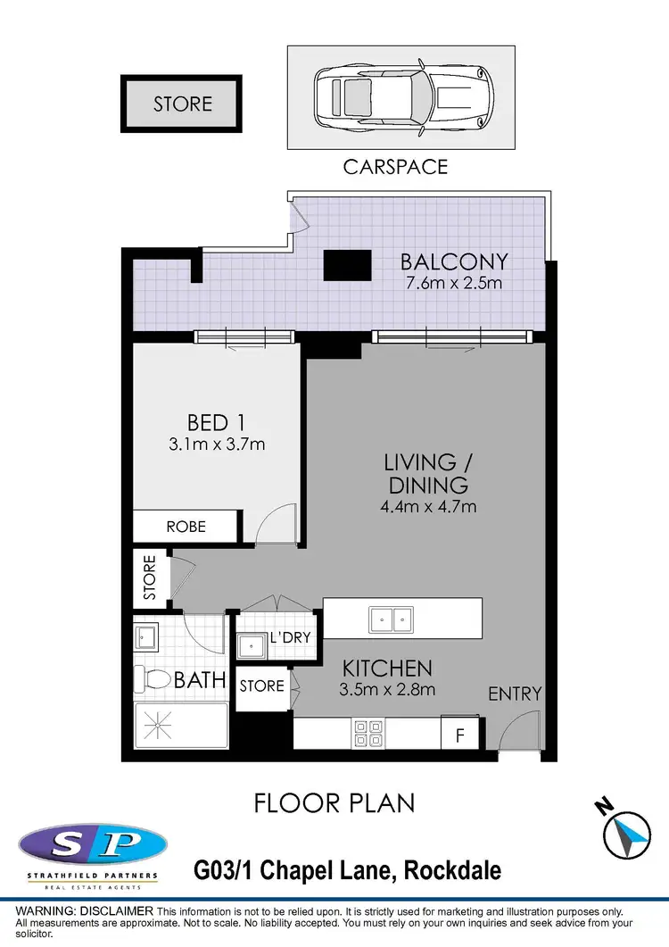 Floorplan of Homely apartment listing, G03/1 Chapel Lane, Rockdale NSW 2216