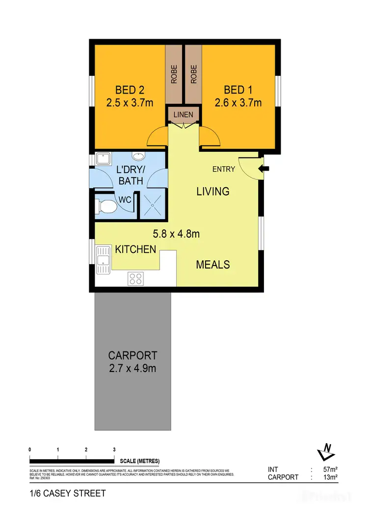 Floorplan of Homely unit listing, 1/6 Casey Street, East Bendigo VIC 3550