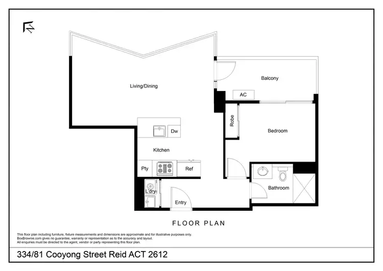 Floorplan of Homely apartment listing, 334/81 Cooyong Street, Reid ACT 2612