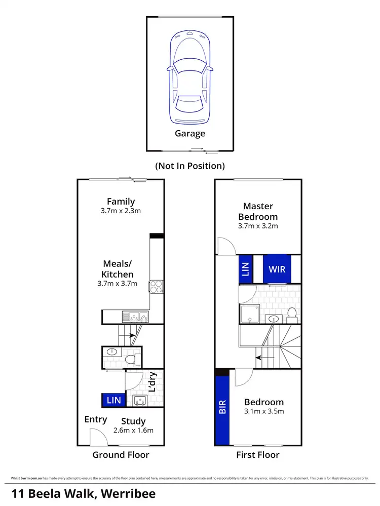 Floorplan of Homely townhouse listing, 11 Beela Walk, Werribee VIC 3030