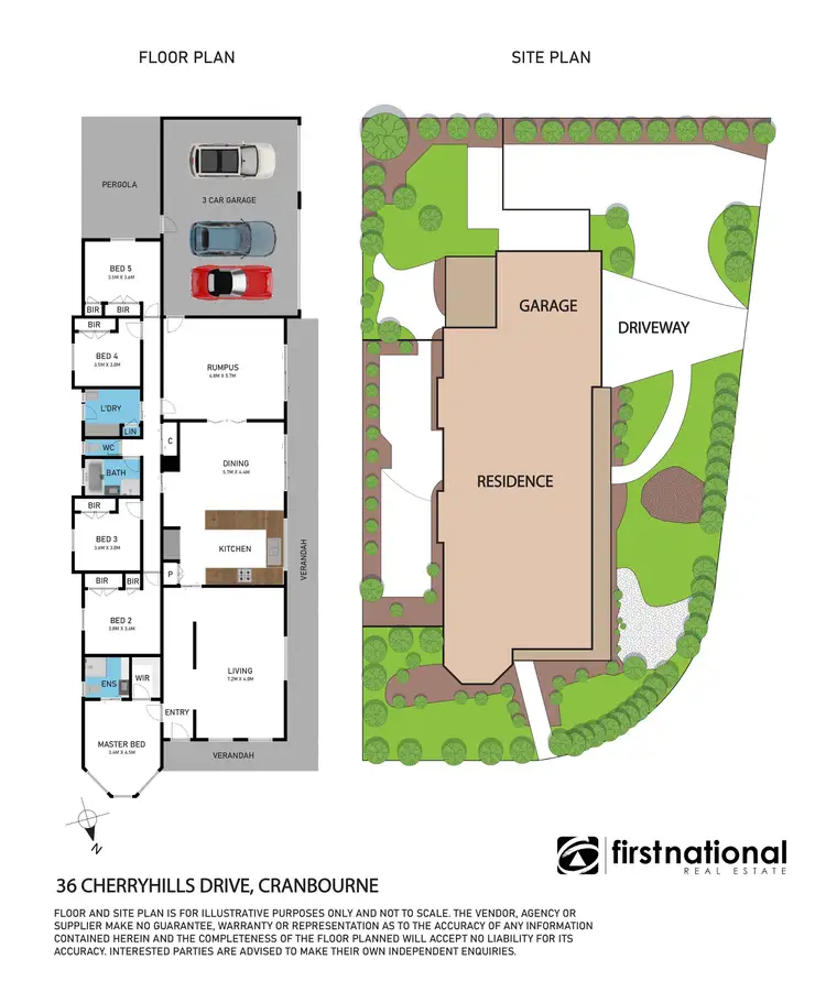 Floorplan of Homely house listing, 36 Cherryhills Drive, Cranbourne VIC 3977