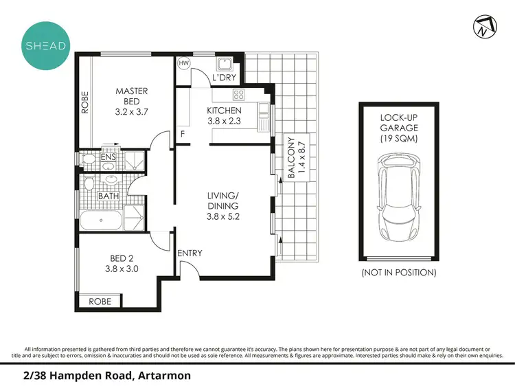 Floorplan of Homely apartment listing, 2/38 Hampden Road, Artarmon NSW 2064