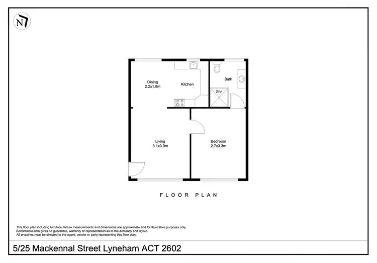 Floorplan of Homely apartment listing, 5/25 Mackennal Street, Lyneham ACT 2602