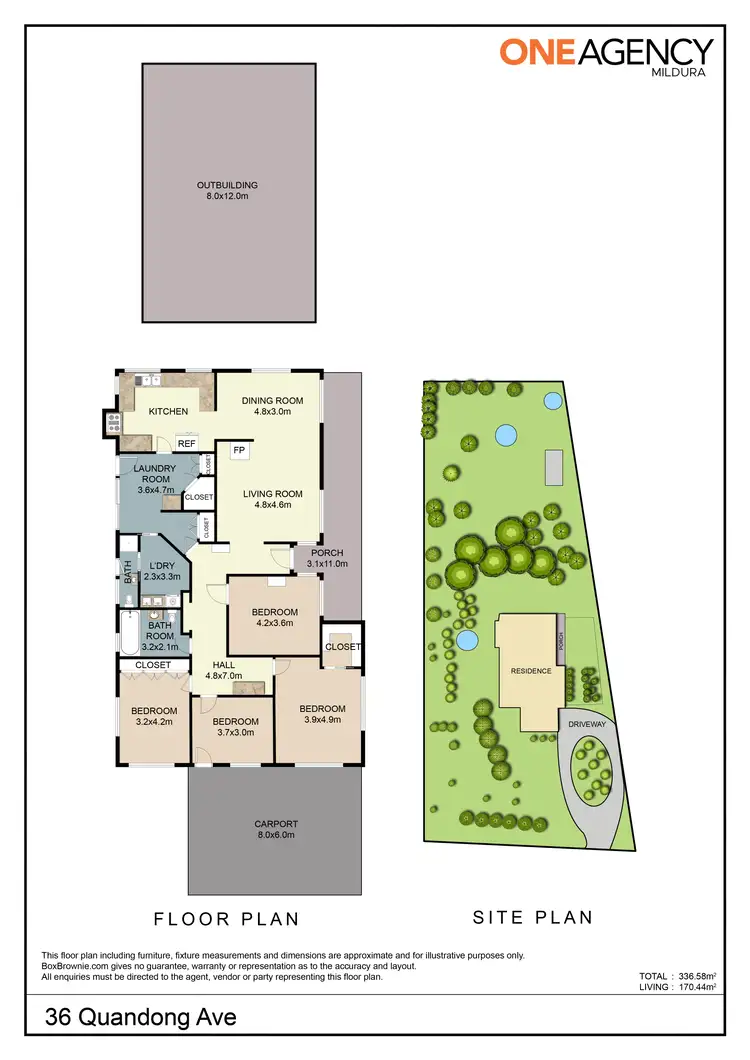 Floorplan of Homely house listing, 36 Quandong Avenue, Merbein VIC 3505