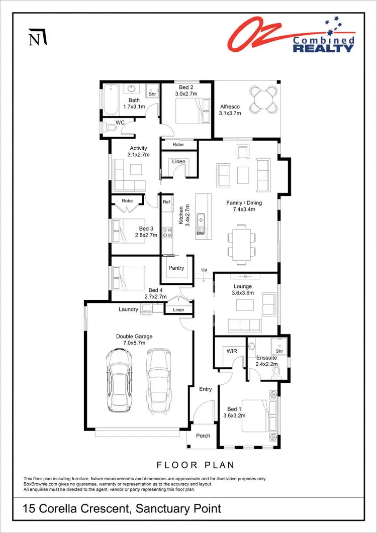 Floorplan of Homely house listing, 15 Corella Crescent, Sanctuary Point NSW 2540
