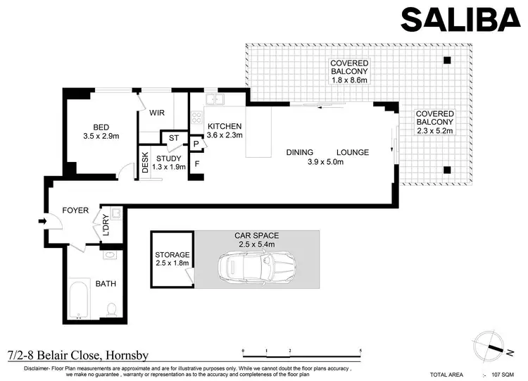 Floorplan of Homely unit listing, 7/2-8 Belair Close, Hornsby NSW 2077