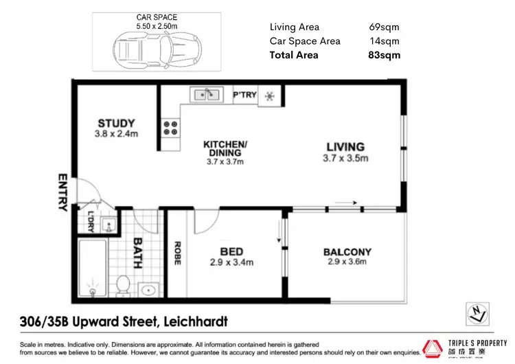 Floorplan of Homely apartment listing, 306/35B Upward Street, Leichhardt NSW 2040