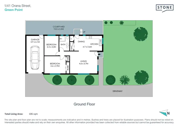 Floorplan of Homely villa listing, 1/41 Orana Street, Green Point NSW 2251
