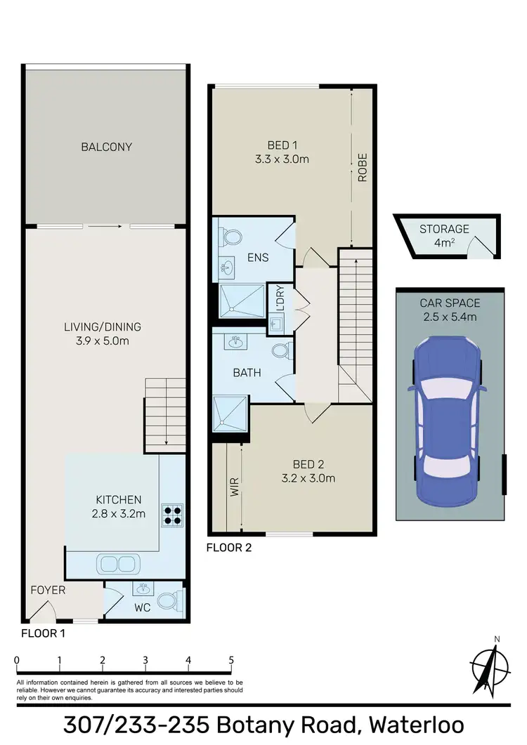 Floorplan of Homely apartment listing, 307/233-235 Botany Road, Waterloo NSW 2017