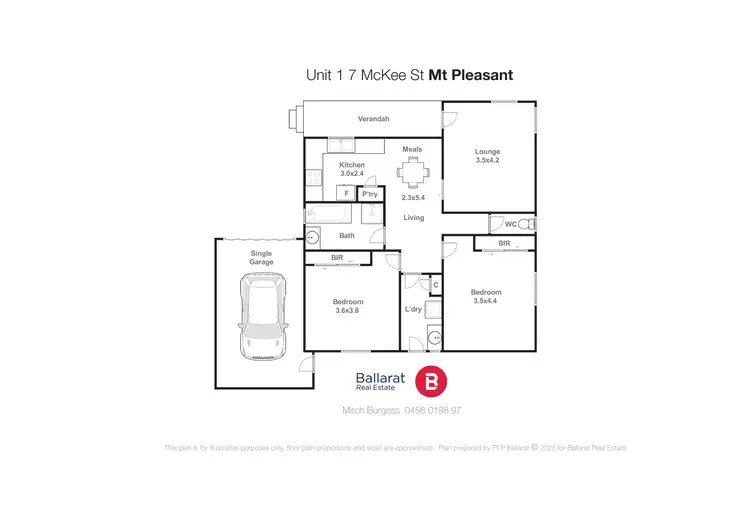 Floorplan of Homely unit listing, 1/7 McKee Street, Golden Point VIC 3350
