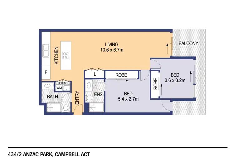 Floorplan of Homely apartment listing, 434/2 Anzac Park, Campbell ACT 2612