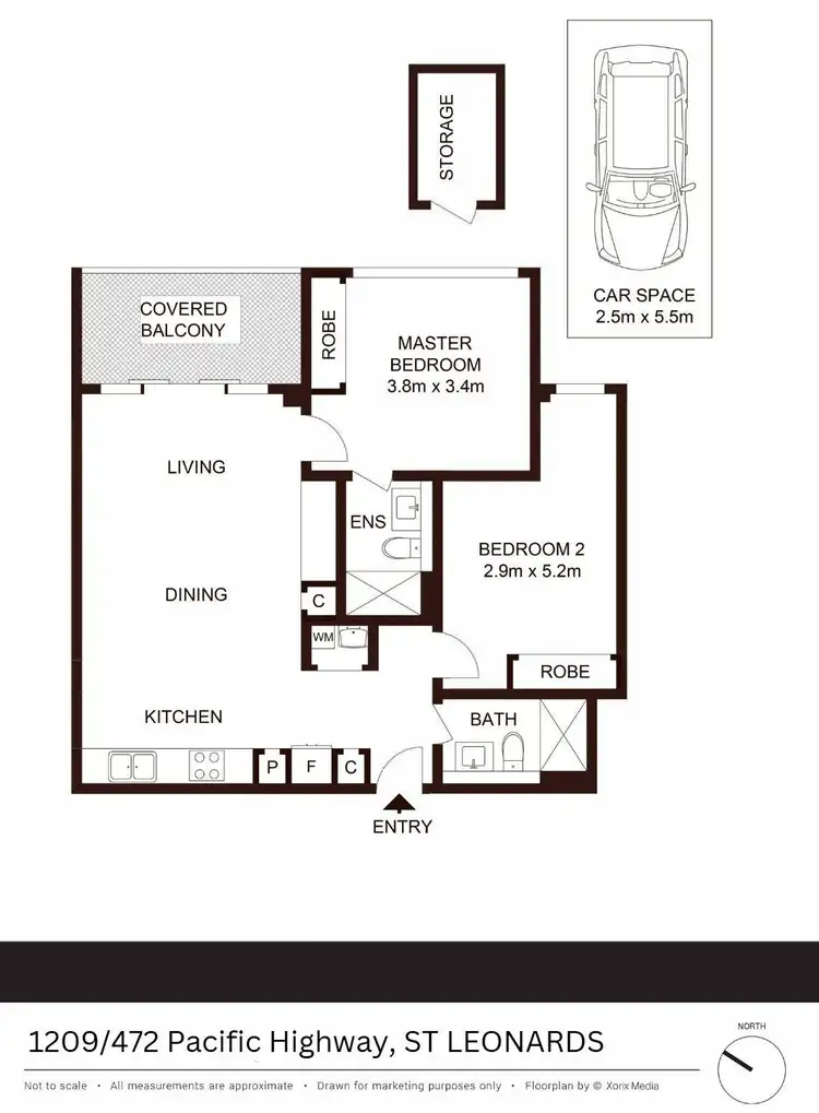 Floorplan of Homely apartment listing, 1209/472 Pacific Highway, St Leonards NSW 2065