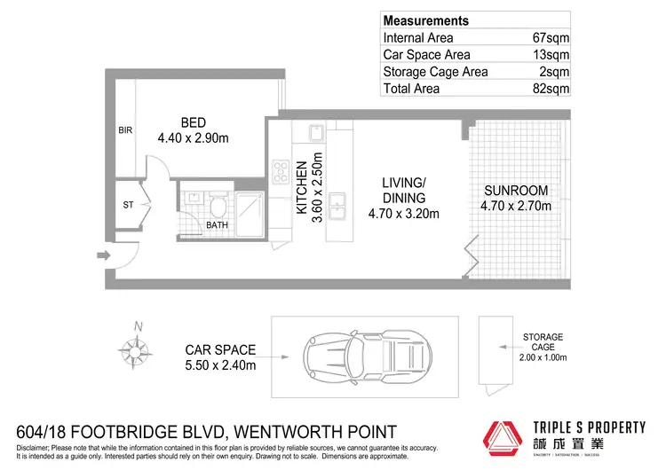 Floorplan of Homely apartment listing, 604/18 Footbridge Boulevard, Wentworth Point NSW 2127