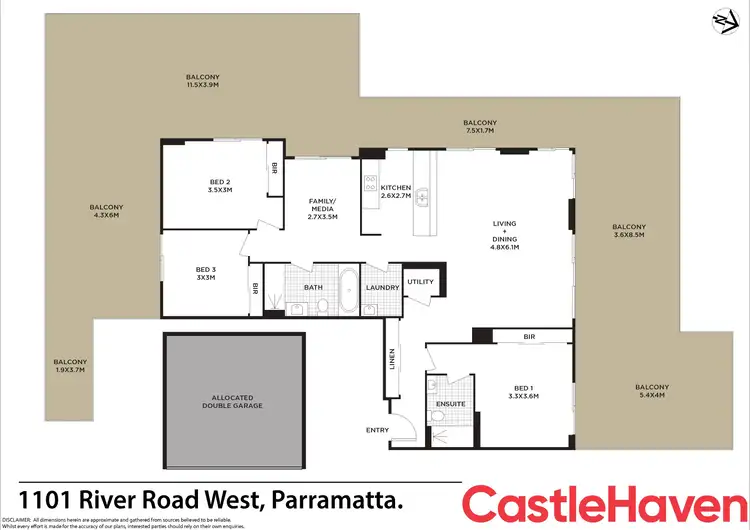 Floorplan of Homely apartment listing, 1101/6 River Road West, Parramatta NSW 2150