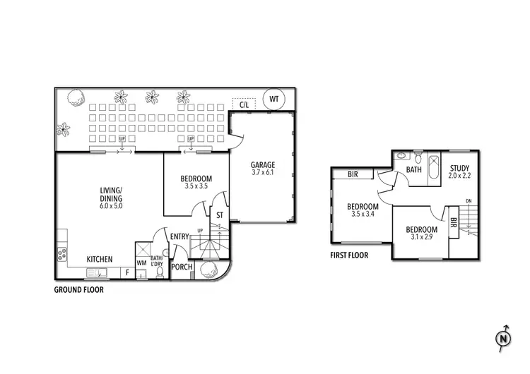Floorplan of Homely townhouse listing, 2/10 Kinnane Crescent, Sunshine VIC 3020