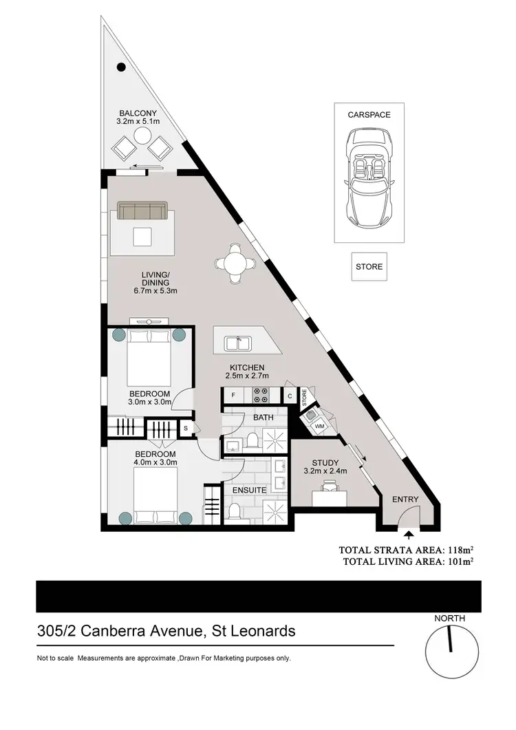 Floorplan of Homely apartment listing, 305/2 Canberra Avenue, St Leonards NSW 2065