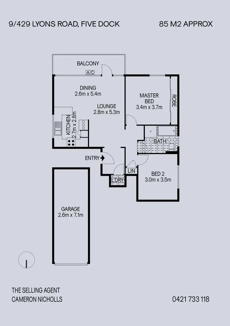 Floorplan of Homely unit listing, 9/429 Lyons Road, Five Dock NSW 2046