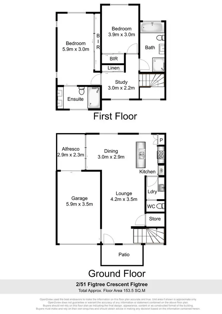 Floorplan of Homely townhouse listing, 2/51 Figtree Crescent, Figtree NSW 2525