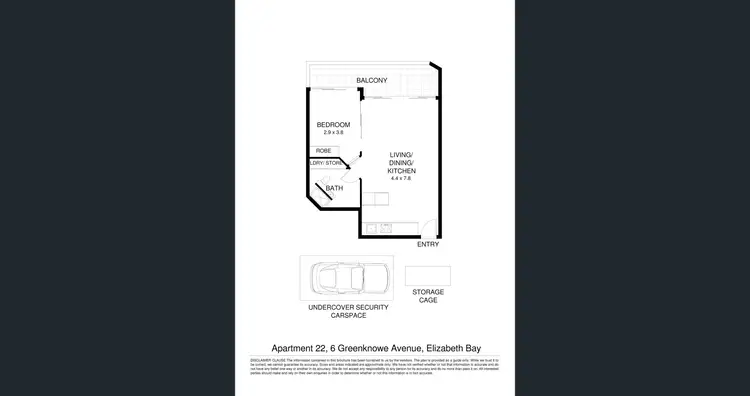 Floorplan of Homely apartment listing, 22/6 Greenknowe Avenue, Elizabeth Bay NSW 2011