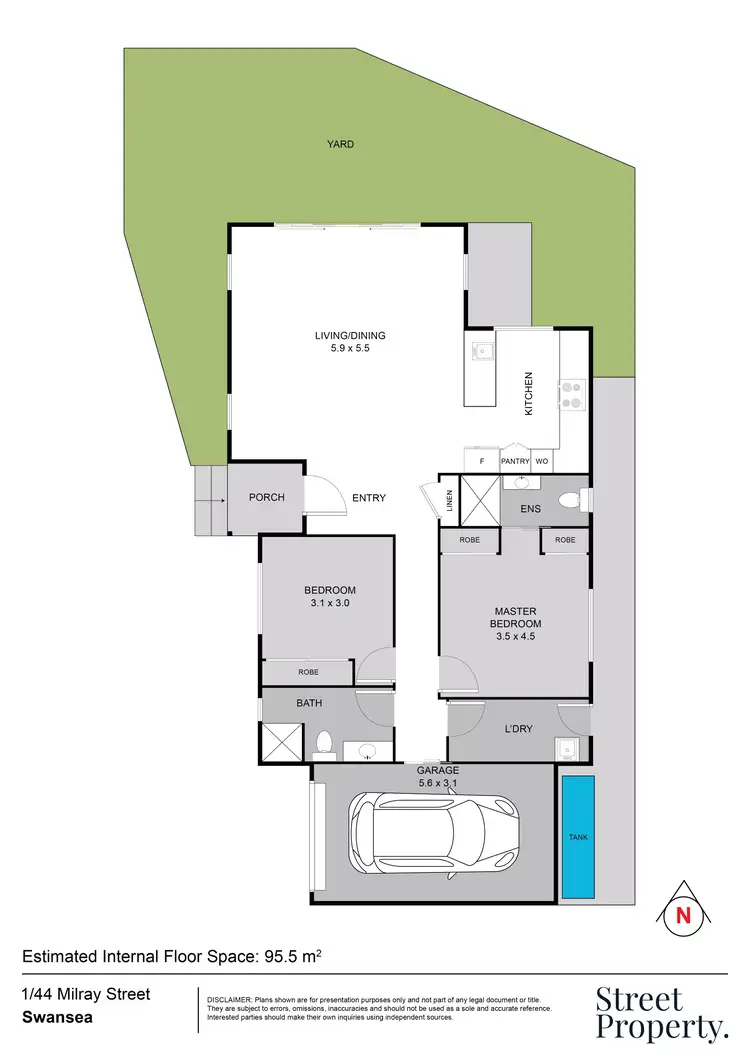 Floorplan of Homely villa listing, 1/44 Milray Street, Swansea NSW 2281