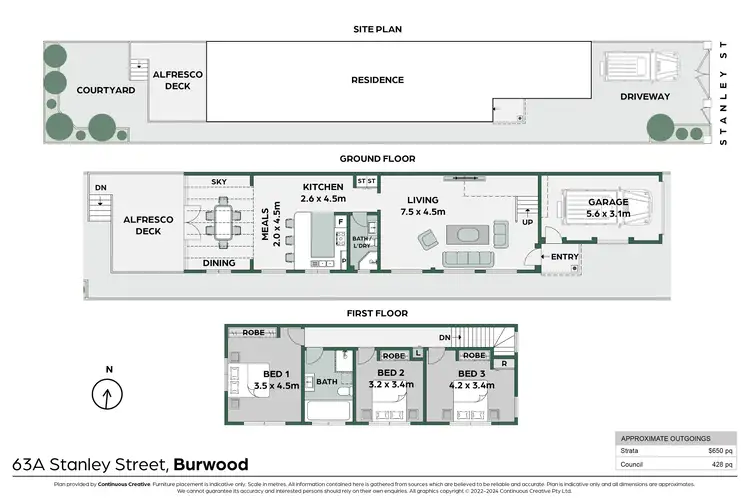 Floorplan of Homely semi-detached listing, 63A Stanley Street, Burwood NSW 2134