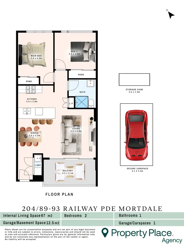Floorplan of Homely apartment listing, 204/89-93 Railway Parade, Mortdale NSW 2223