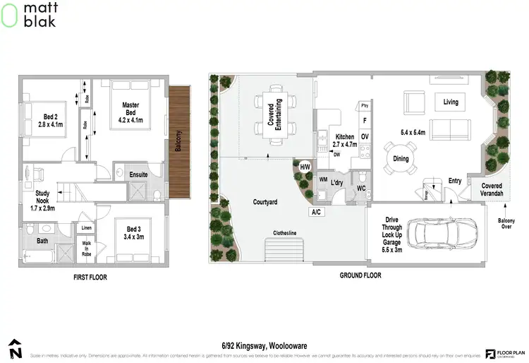 Floorplan of Homely townhouse listing, 6/92-94 Kingsway, Woolooware NSW 2230