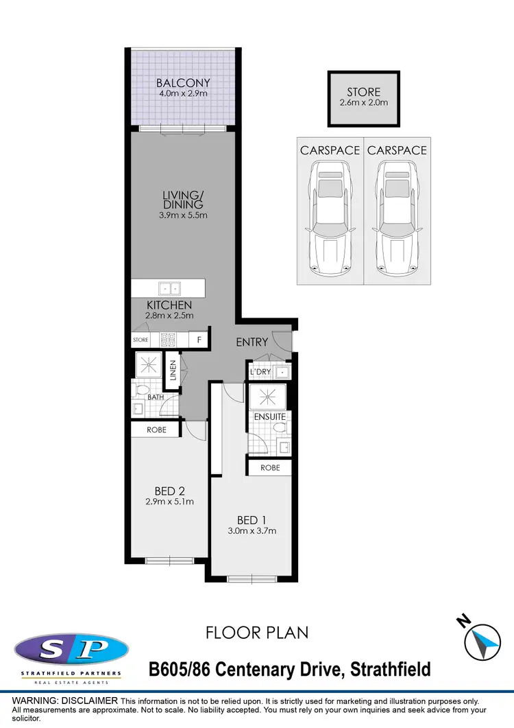 Floorplan of Homely apartment listing, B605/86 Centenary Drive, Strathfield NSW 2135
