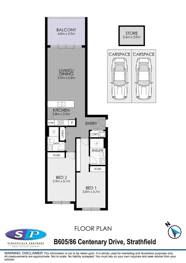 Floorplan of Homely apartment listing, B605/86 Centenary Drive, Strathfield NSW 2135