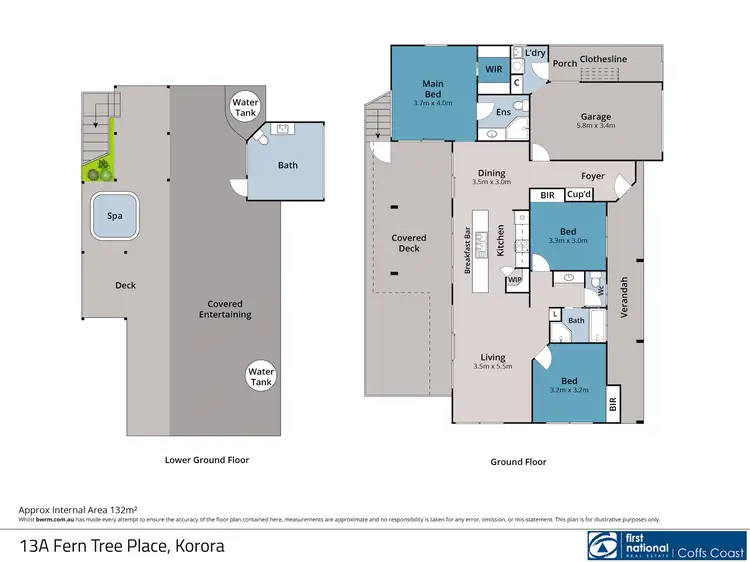 Floorplan of Homely house listing, 13A Fern Tree Place, Korora NSW 2450