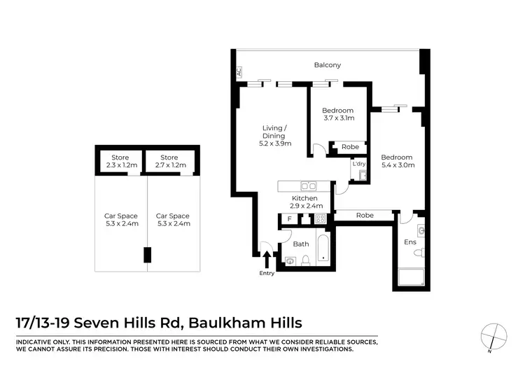 Floorplan of Homely unit listing, 17/13-19 Seven Hills Road, Baulkham Hills NSW 2153